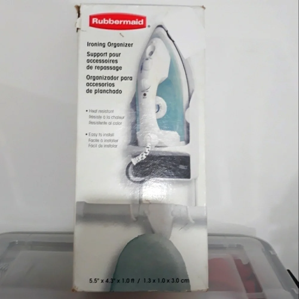 Vintage Rubbermaid Ironing Organizer Wall Mount White Storage New with Box